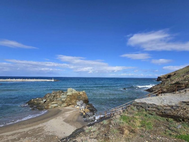 Panormos Kreta, Panormos: Baugrundstück direkt am Meer zu verkaufen Grundstück kaufen